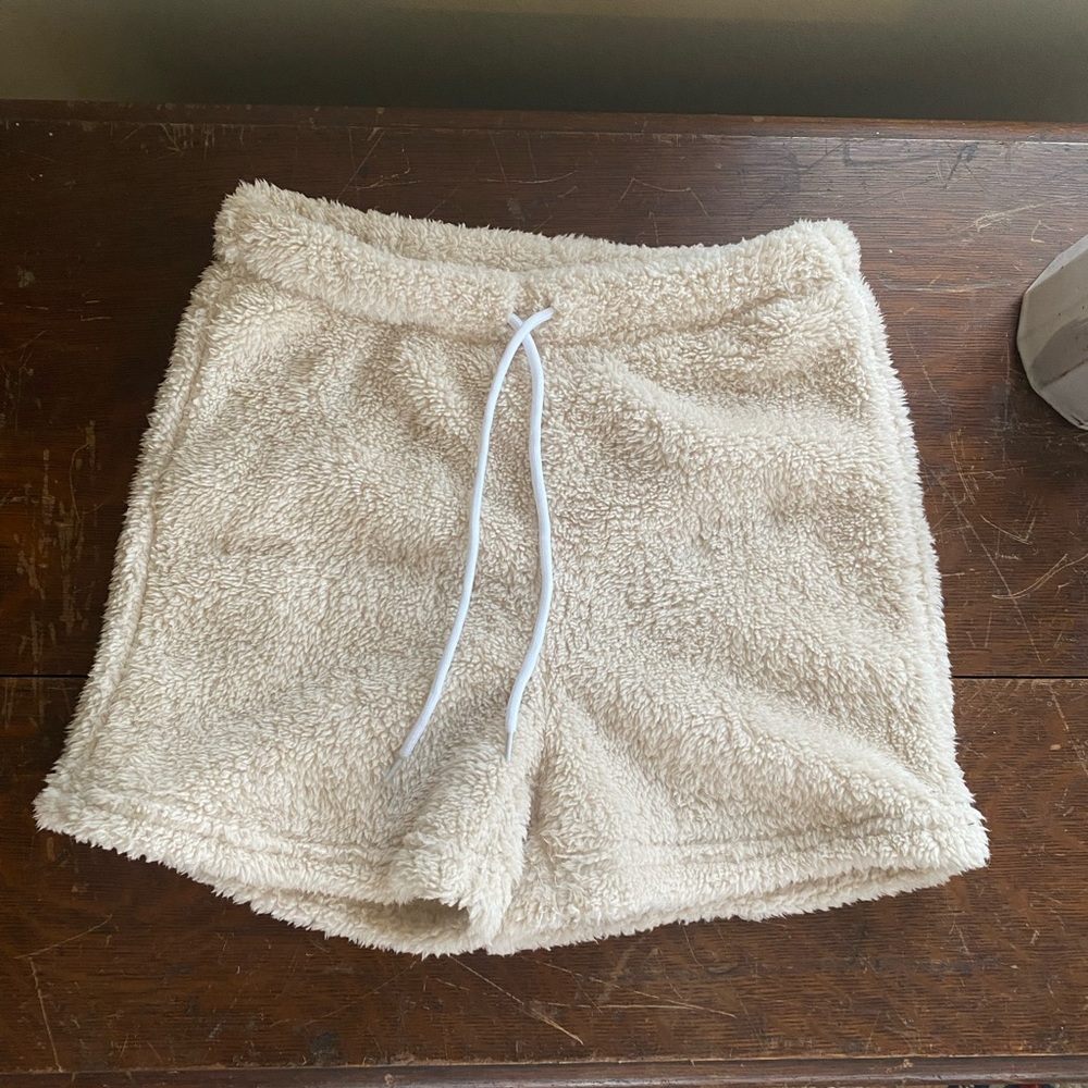 Cozy Cream Fleece/Sherpa Women Shorts